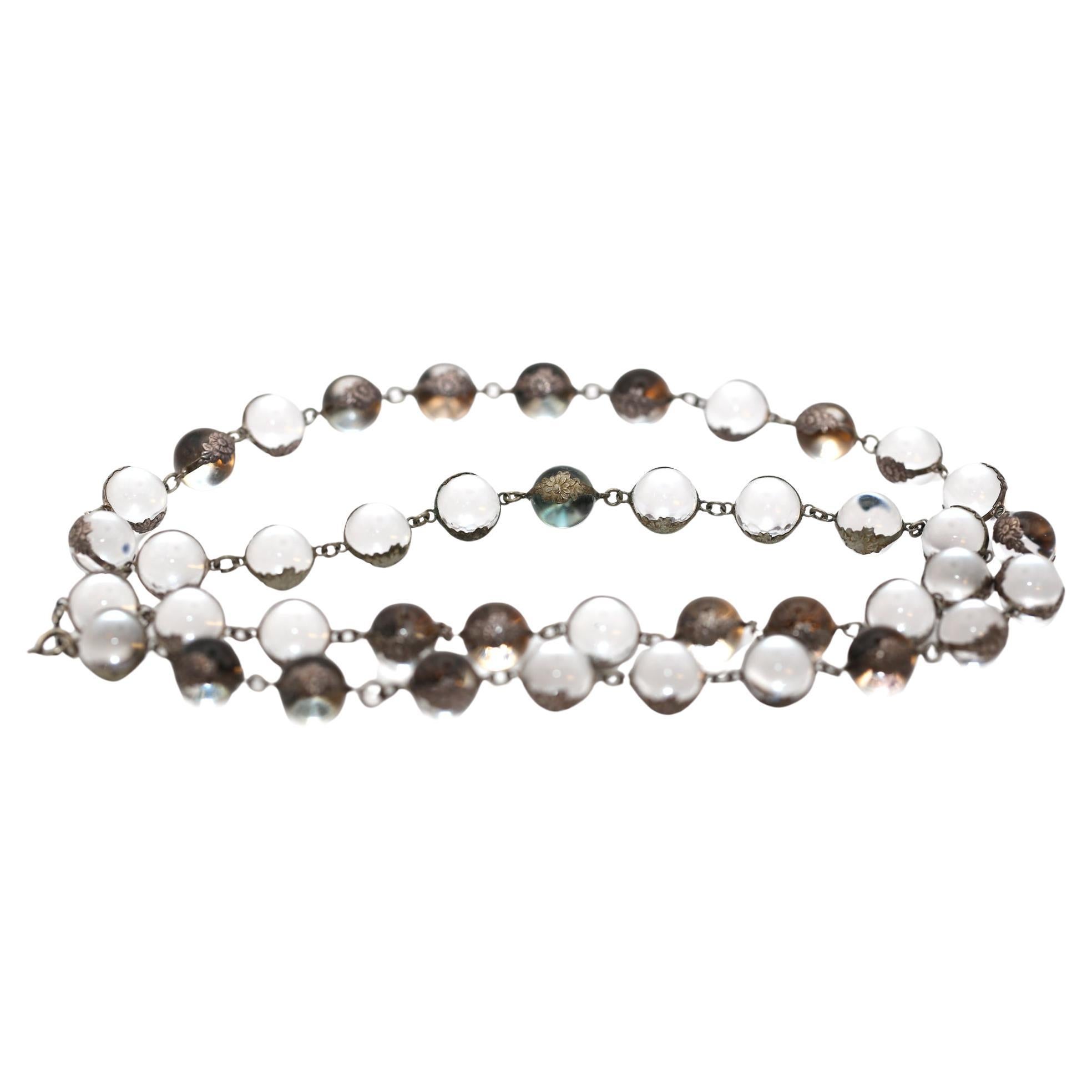 Antique Silver Pools of Light Necklace Extra Long, 1900