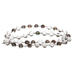 Antique Silver Pools of Light Necklace Extra Long, 1900