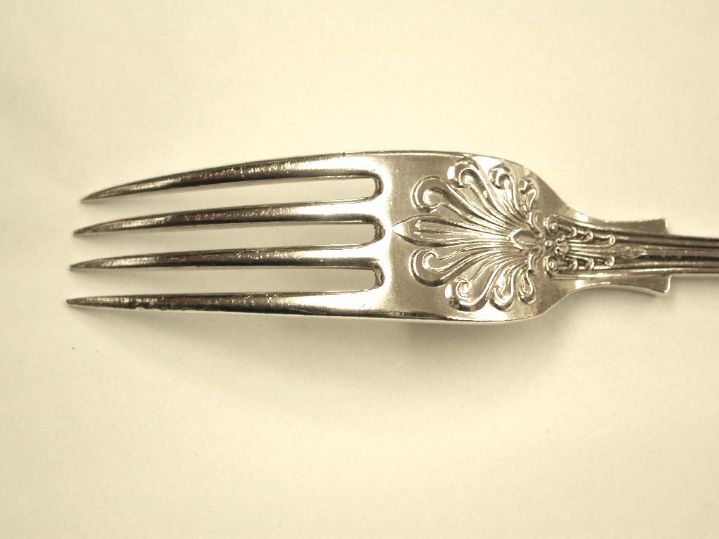 Antique Silver Queen's Pattern Child's Spoon and Fork, 1900, Sheffield 2