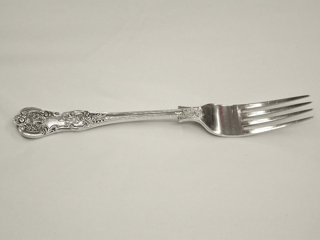 English Antique Silver Queen's Pattern Child's Spoon and Fork, 1900, Sheffield
