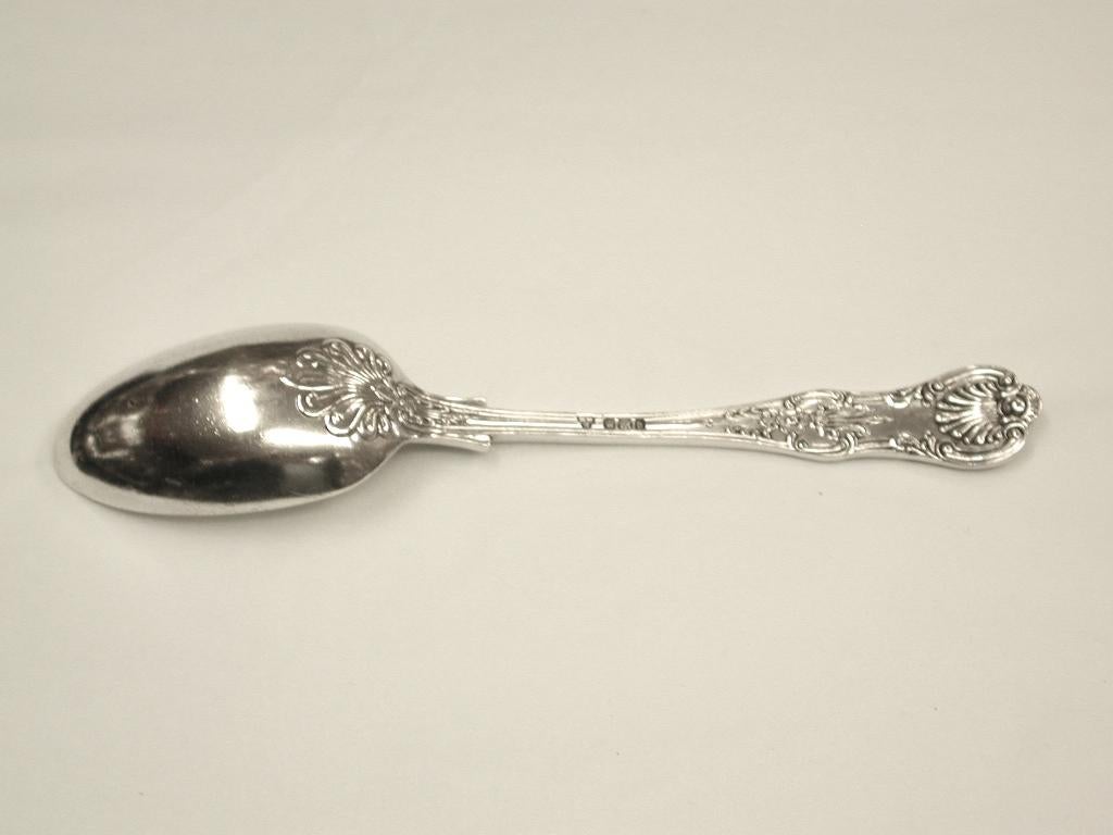 Antique Silver Queen's Pattern Child's Spoon and Fork, 1900, Sheffield In Good Condition In London, GB