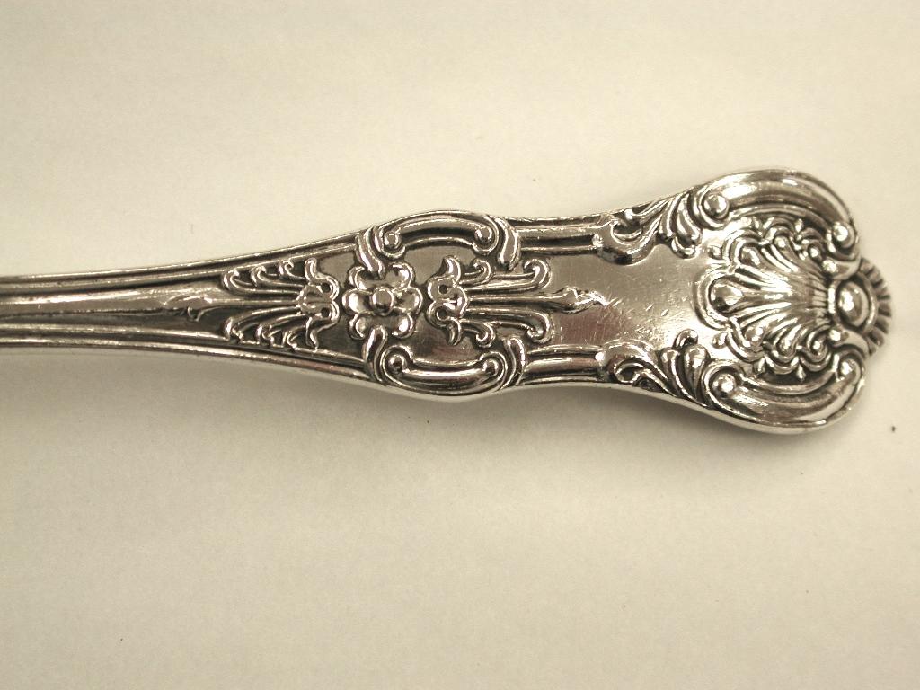 Sterling Silver Antique Silver Queen's Pattern Child's Spoon and Fork, 1900, Sheffield