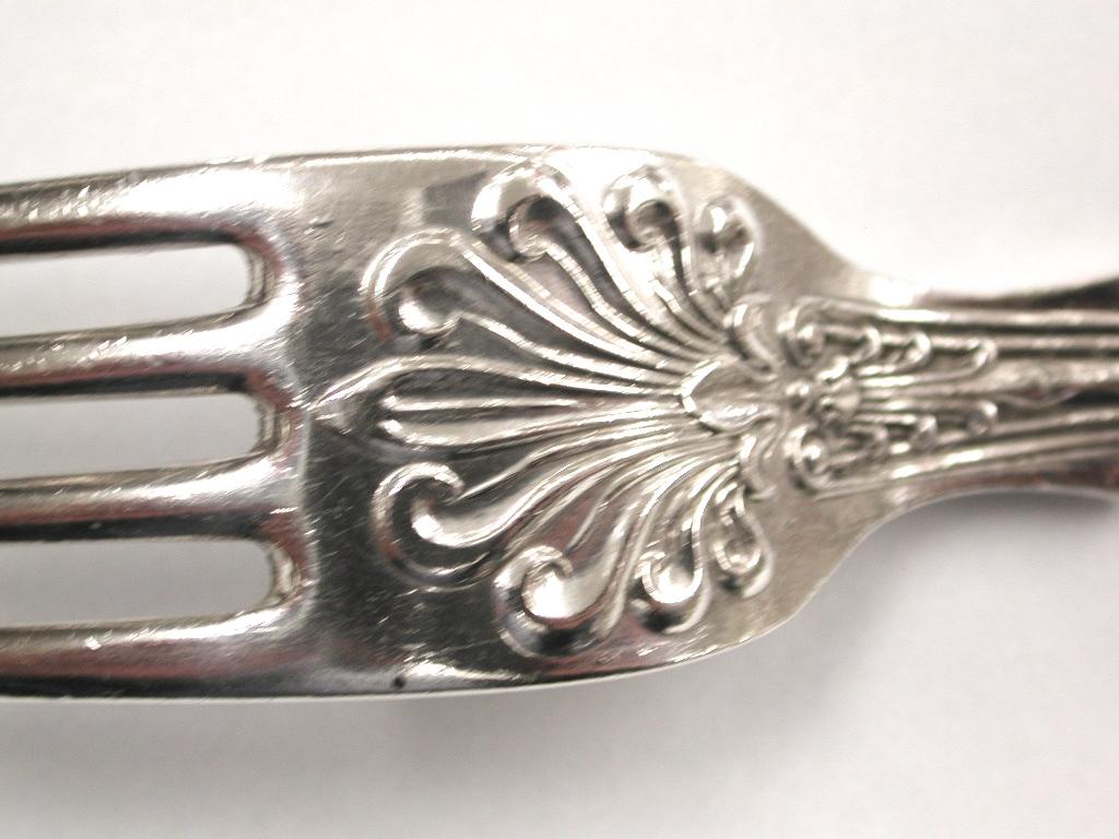 Antique Silver Queen's Pattern Child's Spoon and Fork, 1900, Sheffield 1