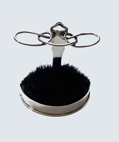 Antique Silver Quill Pen Stand Nib Brush Wipe, London 1902 William Comyns