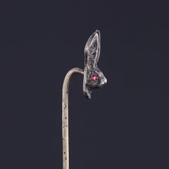 Antique Silver Rabbit Stickpin