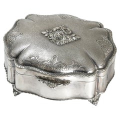 Antique Silver Ring Box, Circa 1890