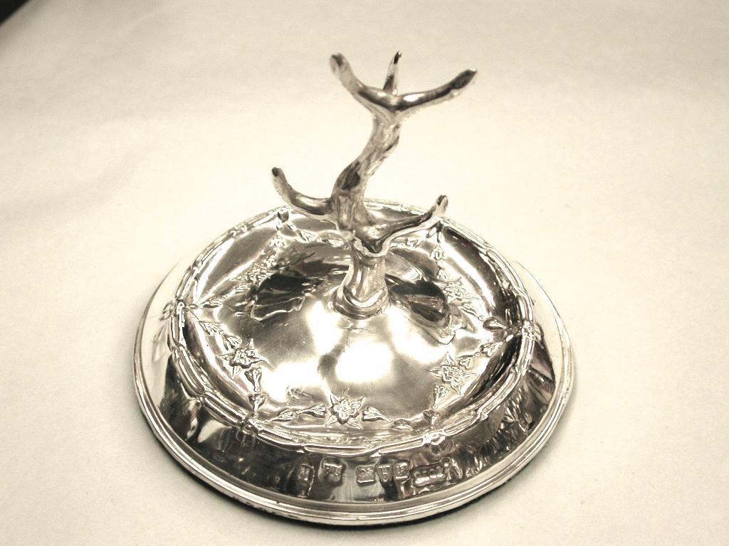 Early 20th Century Antique Silver Ring Tree Stand, Dated 1907, Deakin Brothers
