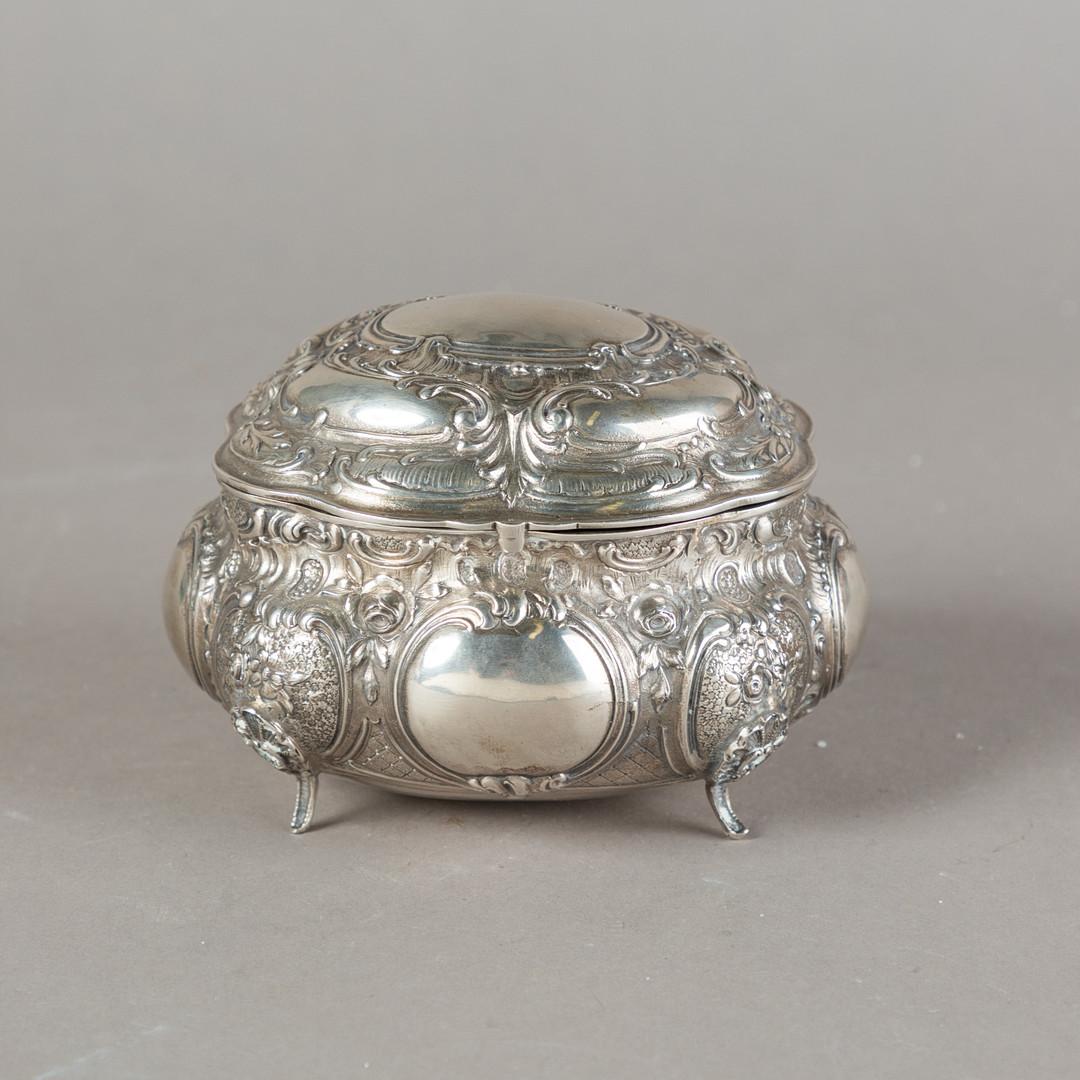 Rococo Revival Antique Silver Rococo Style Sugar Bowl, Decorative Objects Gold Gilding Inside For Sale