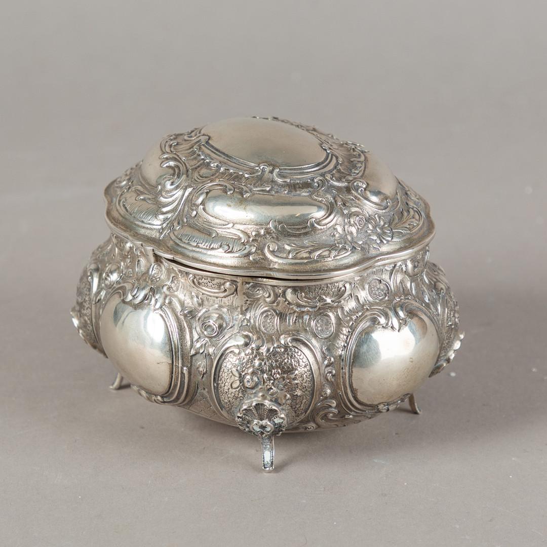 Rococo Revival Antique Silver Rococo Style Sugar Bowl, Decorative Objects Gold Gilding Inside For Sale