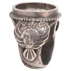 Anello antico d'argento con Sant'Antonio di Padova, Vescovo