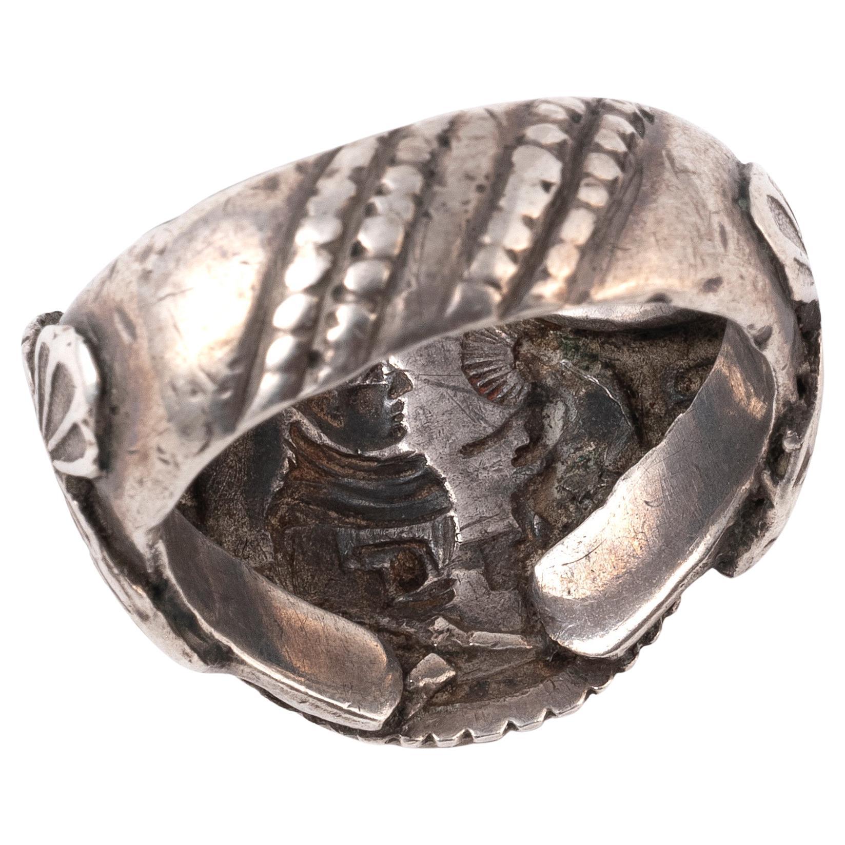 Vittoriano Anello antico d'argento con Sant'Antonio di Padova, Vescovo in vendita
