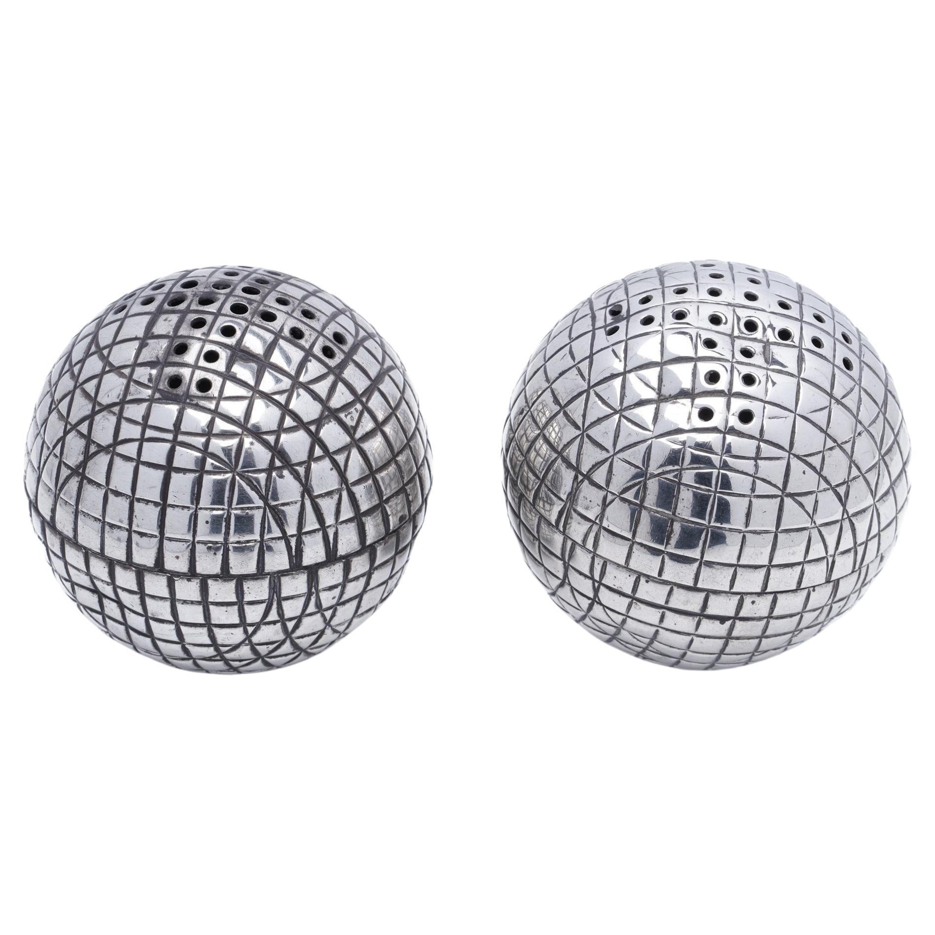Antique Silver Salt and Pepper Shakers, London, 1893