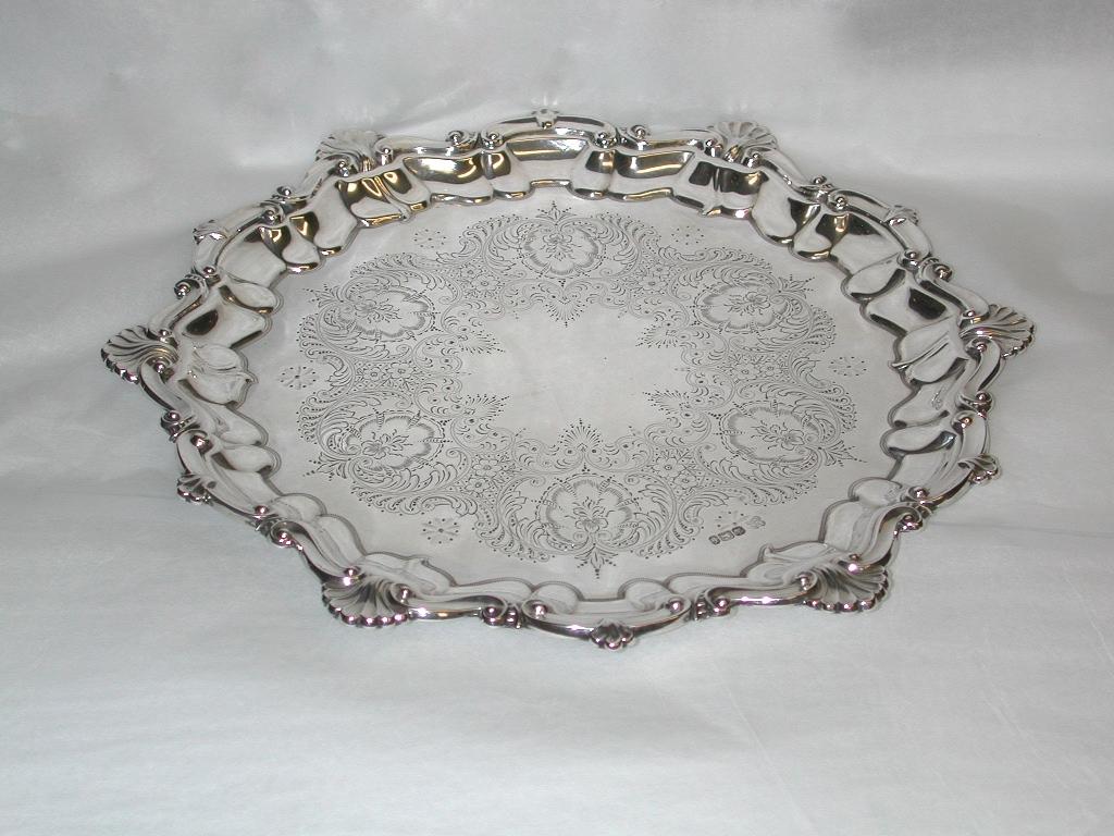 Late 19th Century Antique Silver Salver Dated 1897, Sheffield Assay, Boardman Glossop and Co Ltd