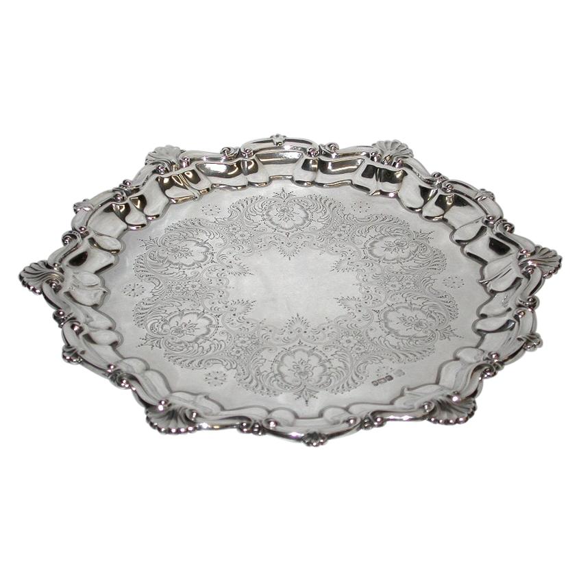 Antique Silver Salver Dated 1897, Sheffield Assay, Boardman Glossop and Co Ltd