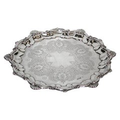 Salver en argent antique daté de 1897:: Sheffield Assay:: Boardman Glossop and Co Ltd