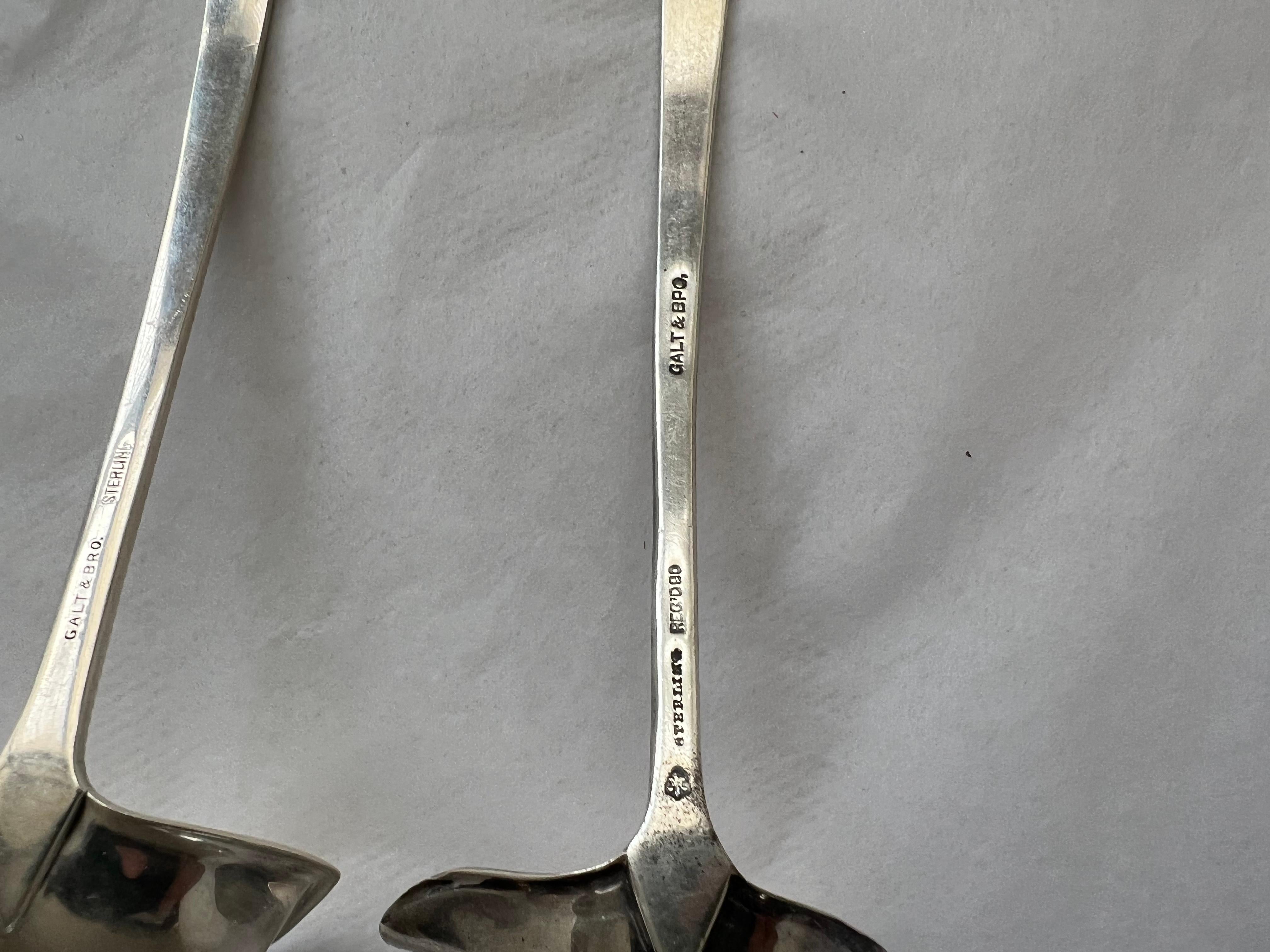 Antique Silver Sauce Pourer Spoons Set Galt Vintage Estate Classic Kitchenware For Sale 5