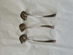Antique Silver Sauce Pourer Spoons Set Galt Vintage Estate Classic Kitchenware