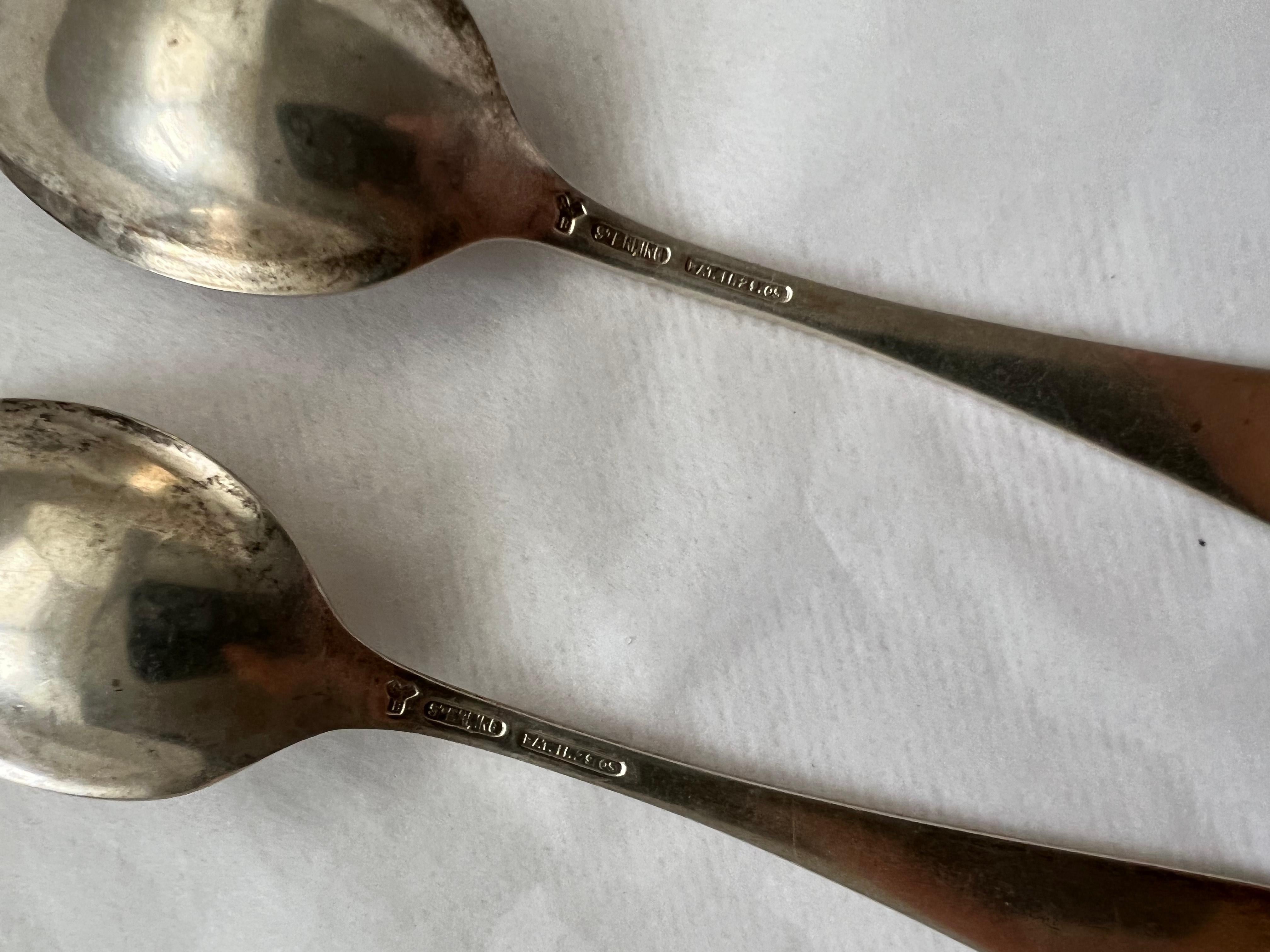 Antique Silver Sharp Spoons Set Galt Vintage Estate Eagle Washington DC Capitol For Sale 3