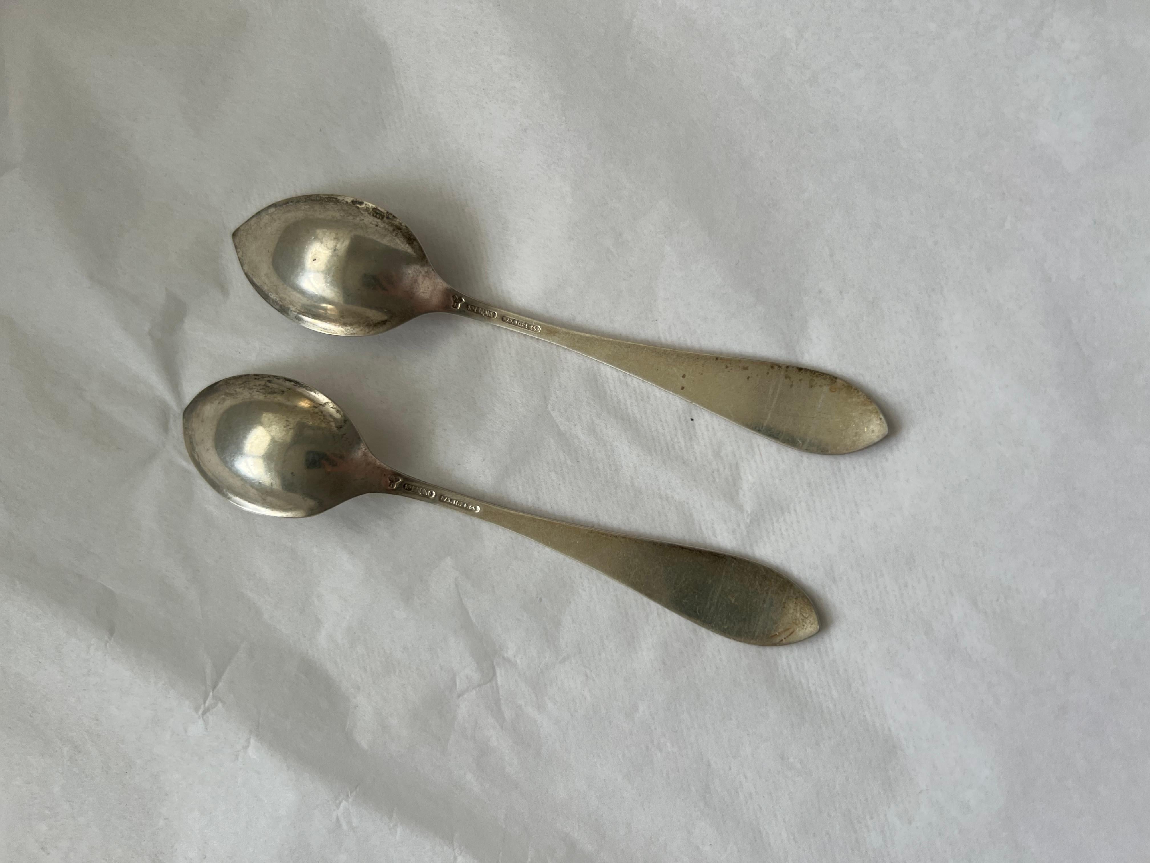 Antique Silver Sharp Spoons Set Galt Vintage Estate Eagle Washington DC Capitol For Sale 7