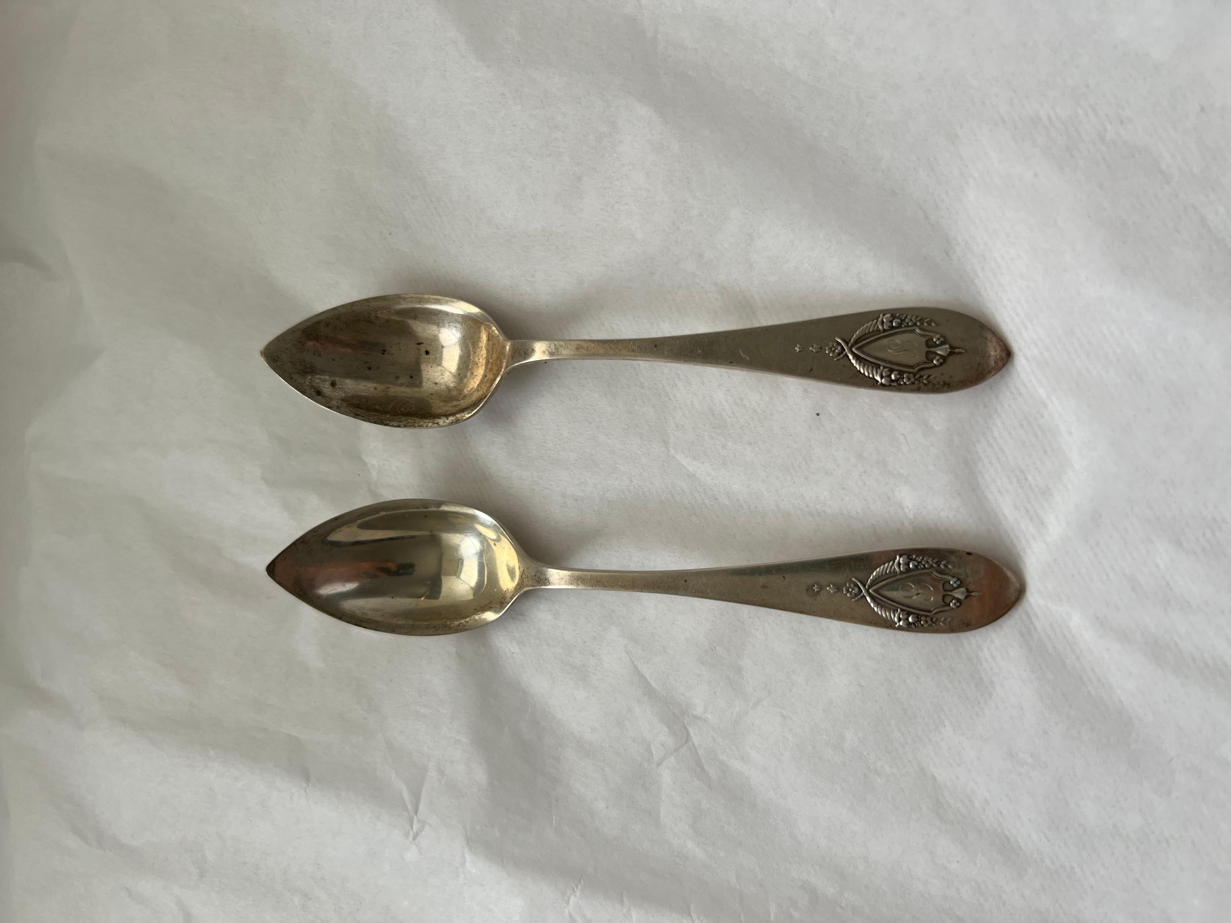 Antique Silver Sharp Spoons Set Galt Vintage Estate Eagle Washington DC Capitol For Sale 9