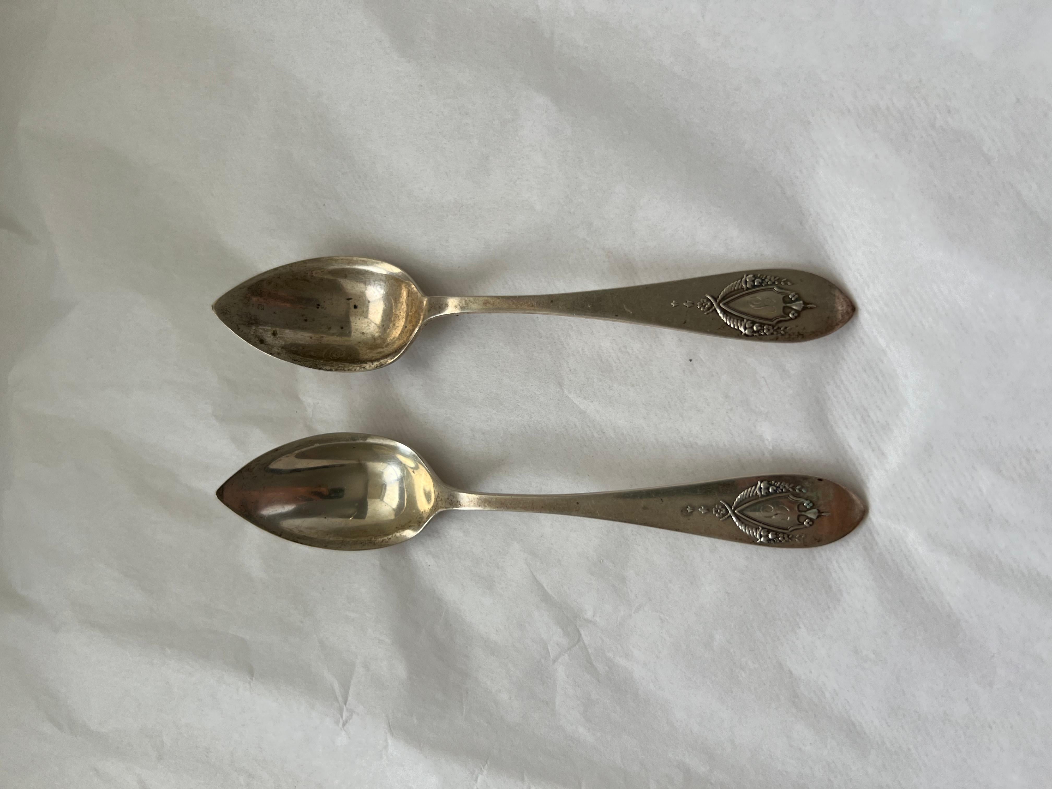 Antique Silver Sharp Spoons Set Galt Vintage Estate Eagle Washington DC Capitol For Sale 10