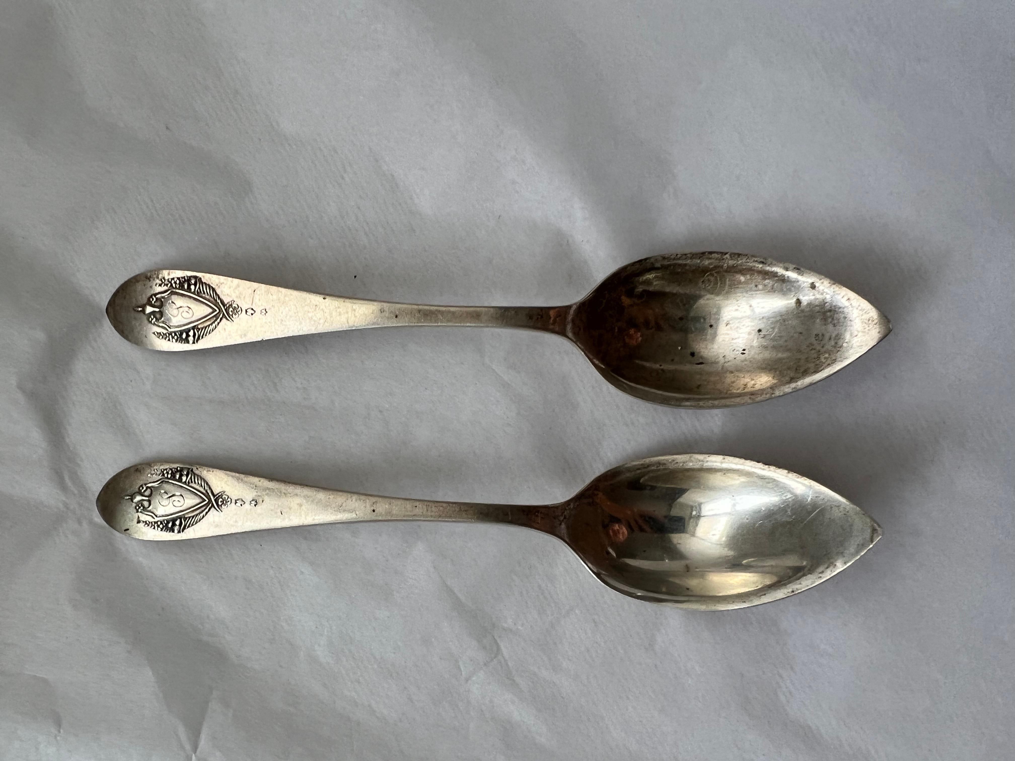Antique Silver Sharp Spoons Set Galt Vintage Estate Eagle Washington DC Capitol In Fair Condition For Sale In Oakton, VA