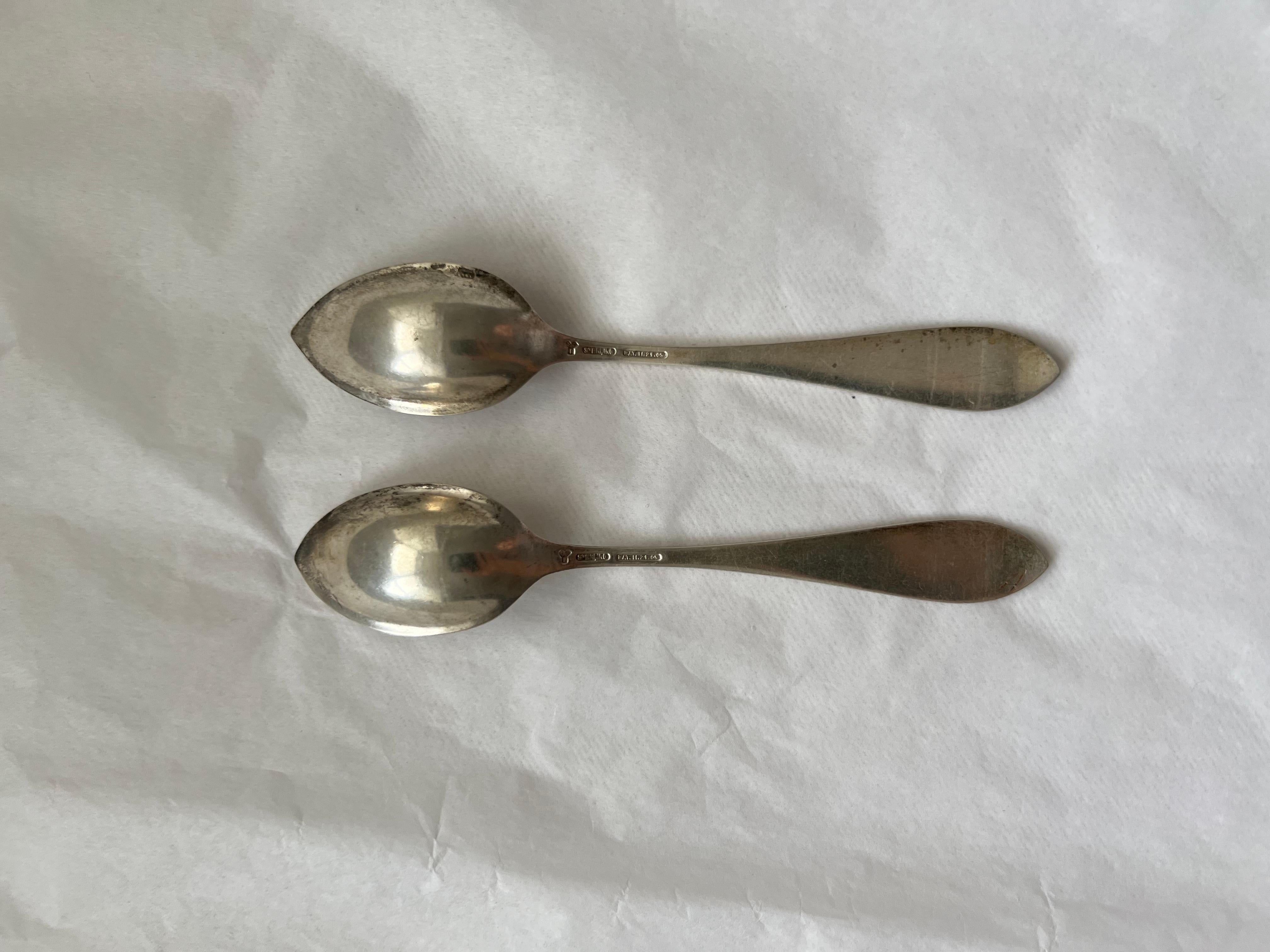 Antique Silver Sharp Spoons Set Galt Vintage Estate Eagle Washington DC Capitol For Sale 1