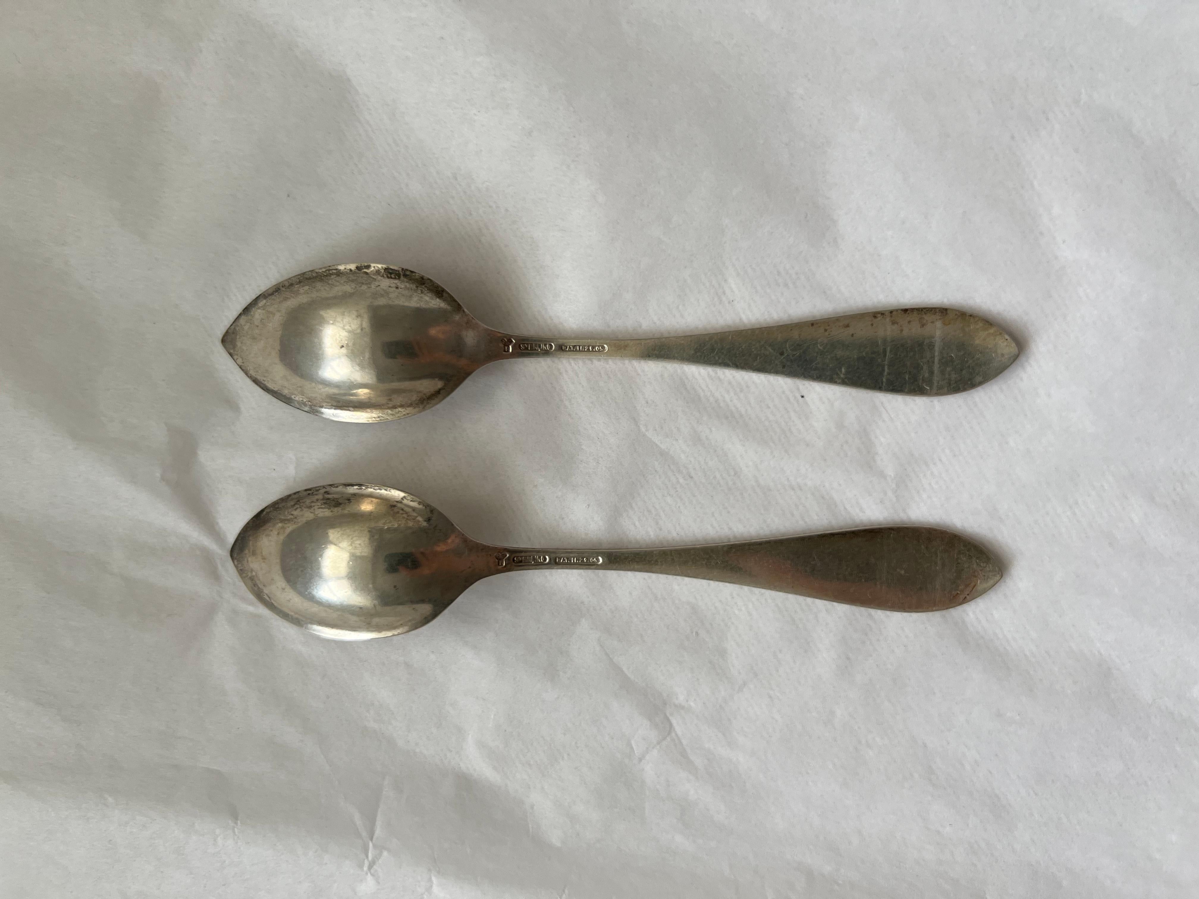 Antique Silver Sharp Spoons Set Galt Vintage Estate Eagle Washington DC Capitol For Sale 2