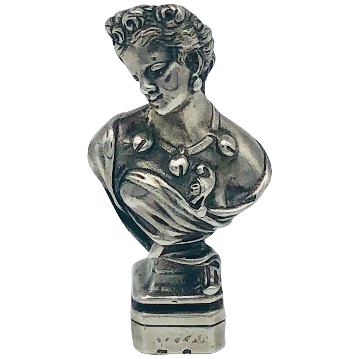 Antike Belle Epoque Silber Siegel-Schreibtischsiegel Schönheit