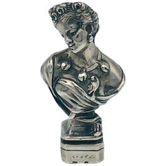 Antike Belle Epoque Silber Siegel-Schreibtischsiegel Schönheit