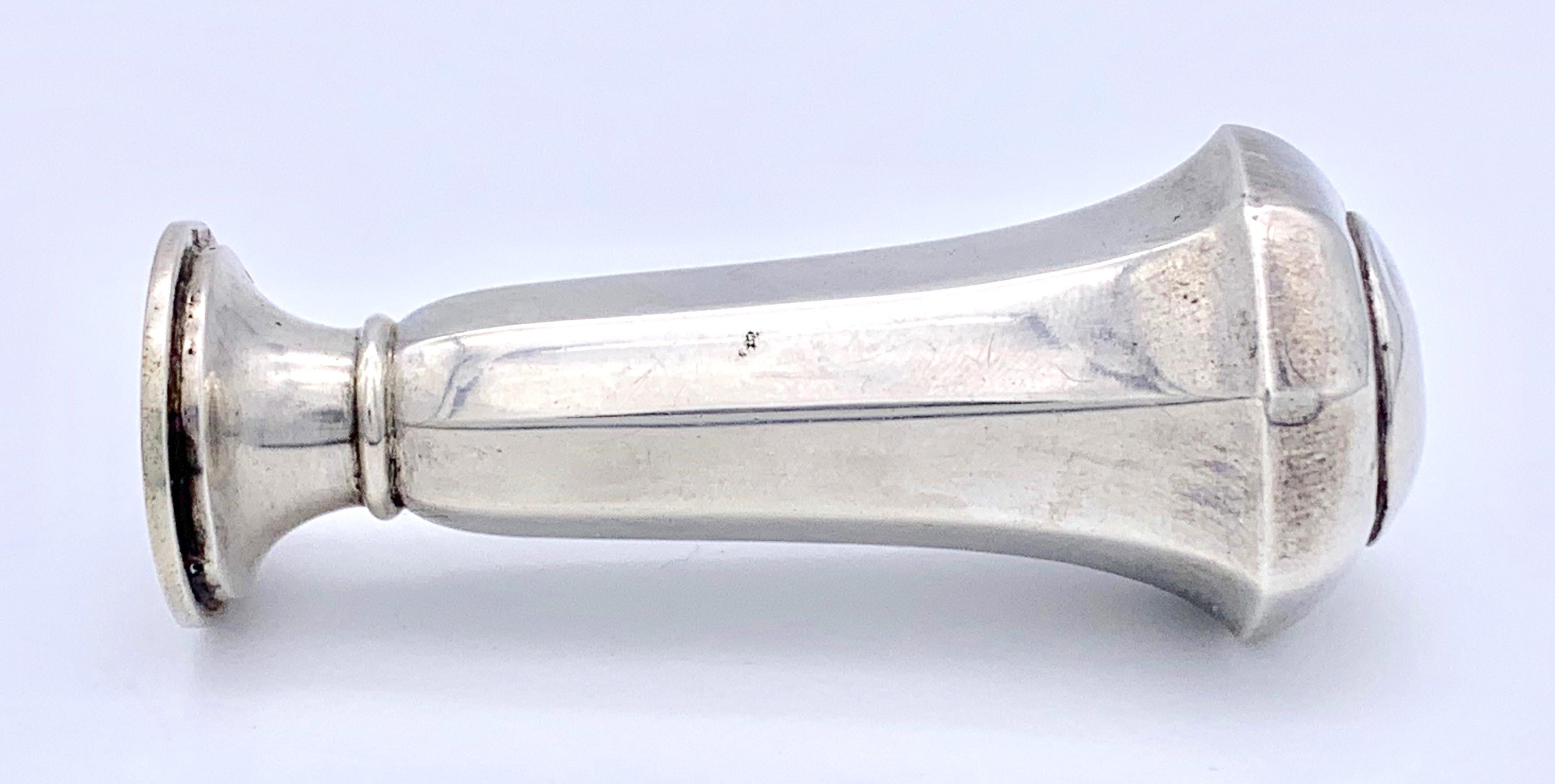 Antique Silver Signet Seal Love Motto Bird Cage Flowers In Good Condition In Munich, Bavaria