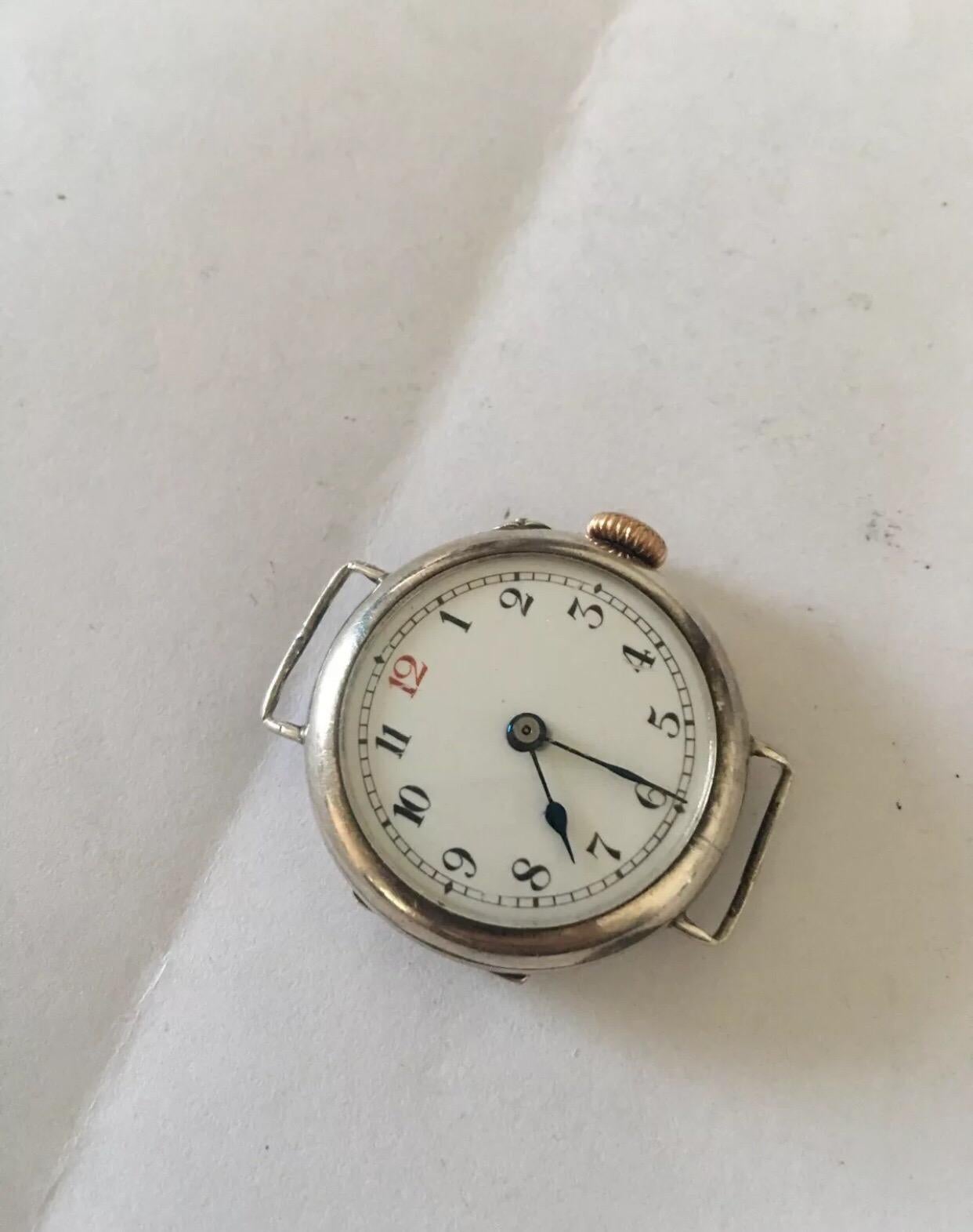 Antique Silver Small Trench Watch 6