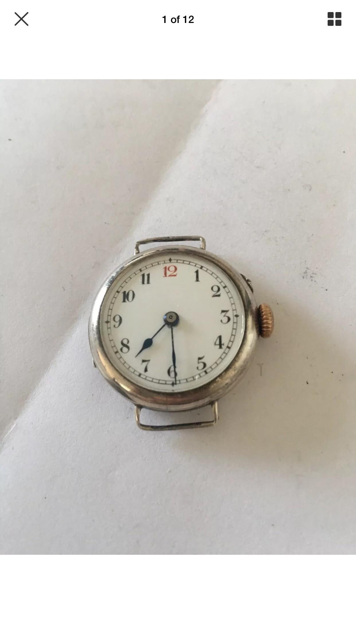 Antique Silver Small Trench Watch 8