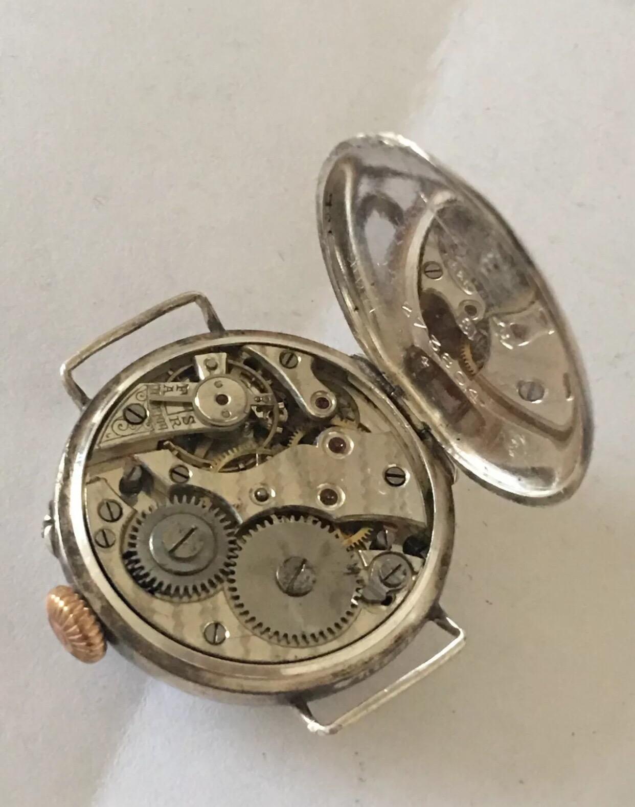Antique Silver Small Trench Watch 1