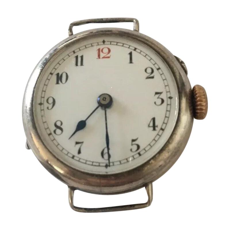 Antique Silver Small Trench Watch