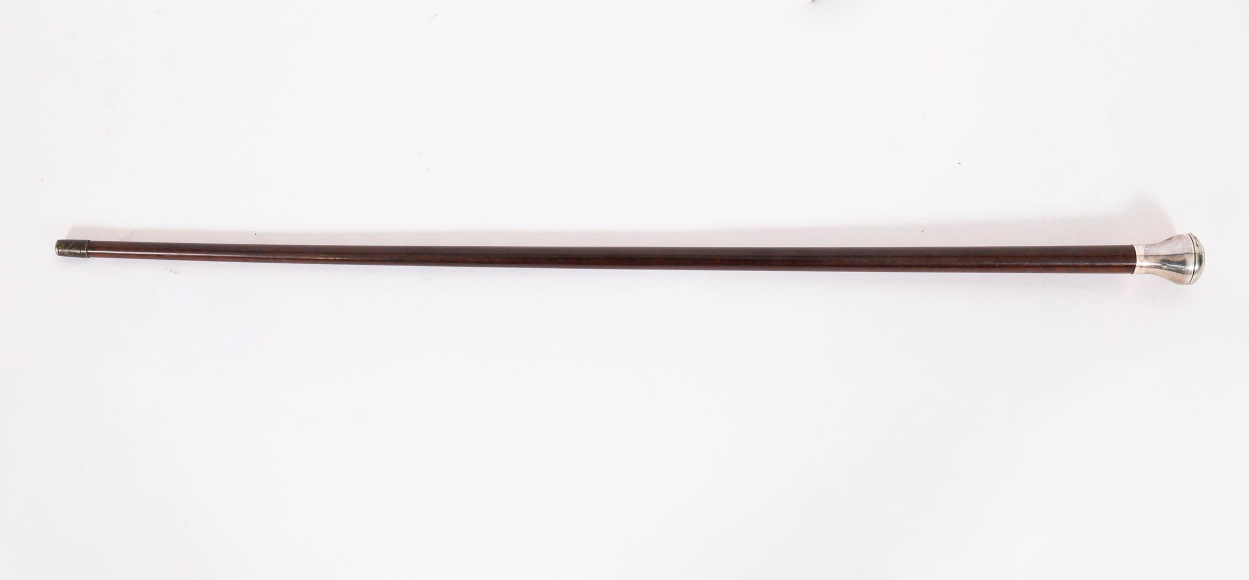 Si tratta di un raro, bellissimo e caratteristico bastone da passeggio da gentiluomo inglese in argento massiccio. L'orologio d'argento è incastonato nel manico e reca il marchio di Isaac Summers, Birminghan, fine del XIX secolo.
 
L'orologio ha un