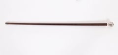 Antique Silver & Snakewood Watch Opera Cane Walking Stick 19th Century