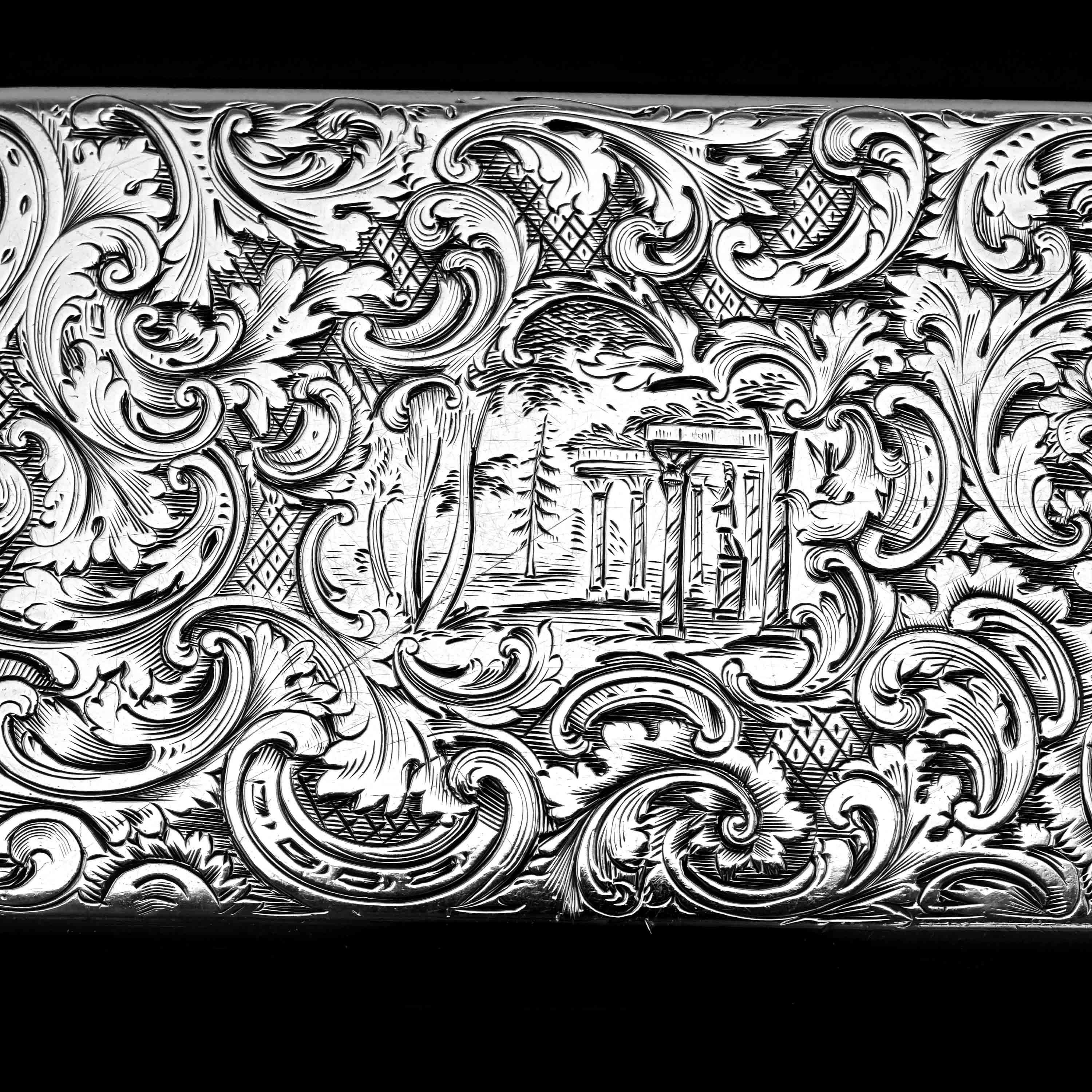 Antique Silver Snuff Box Hunting Scene Design - 1837 For Sale 4