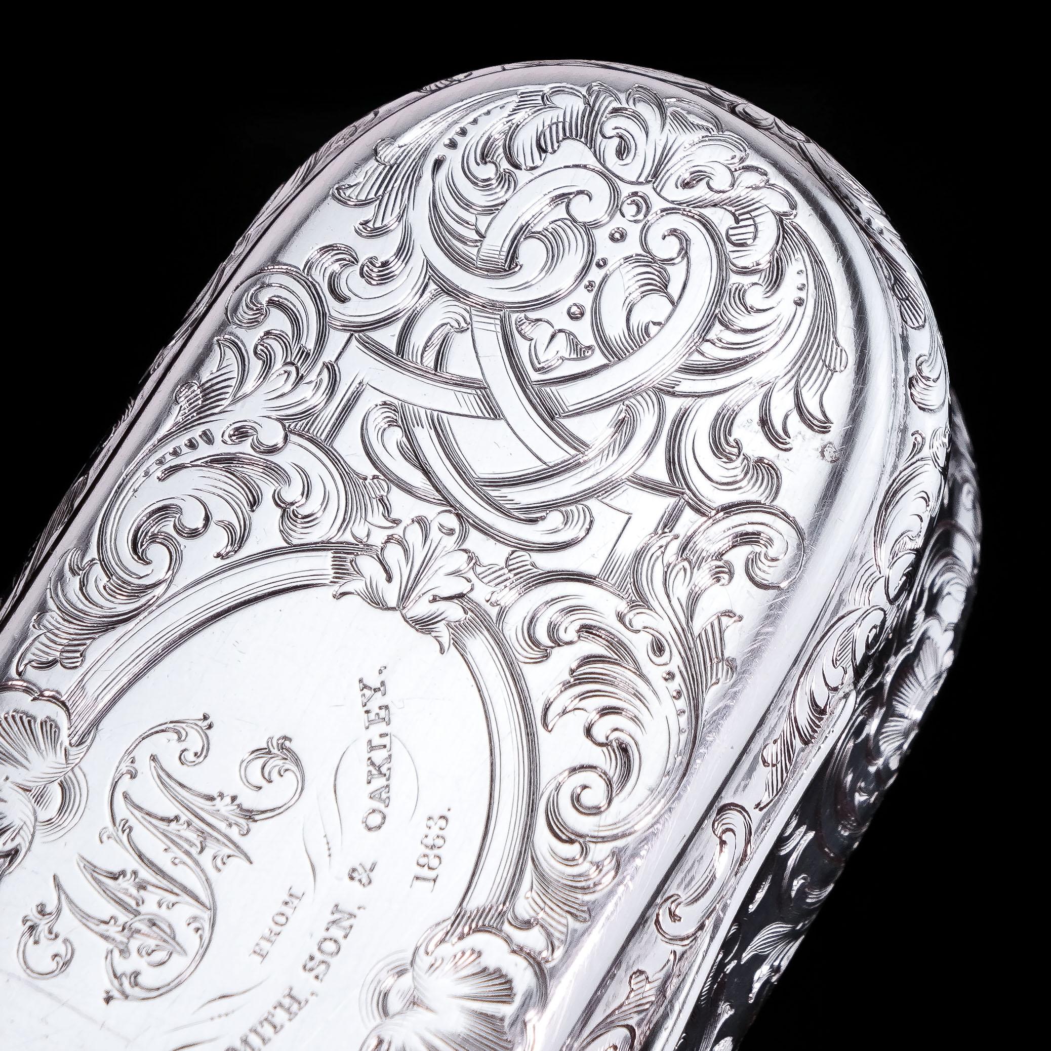 Antique Silver Snuff Box Oblong Shape - Charles Rawlings & William Summers 1849 For Sale 6