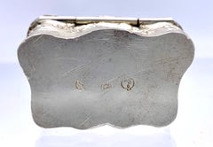 Antique Silver Snuff Pill Box with Rural Scene