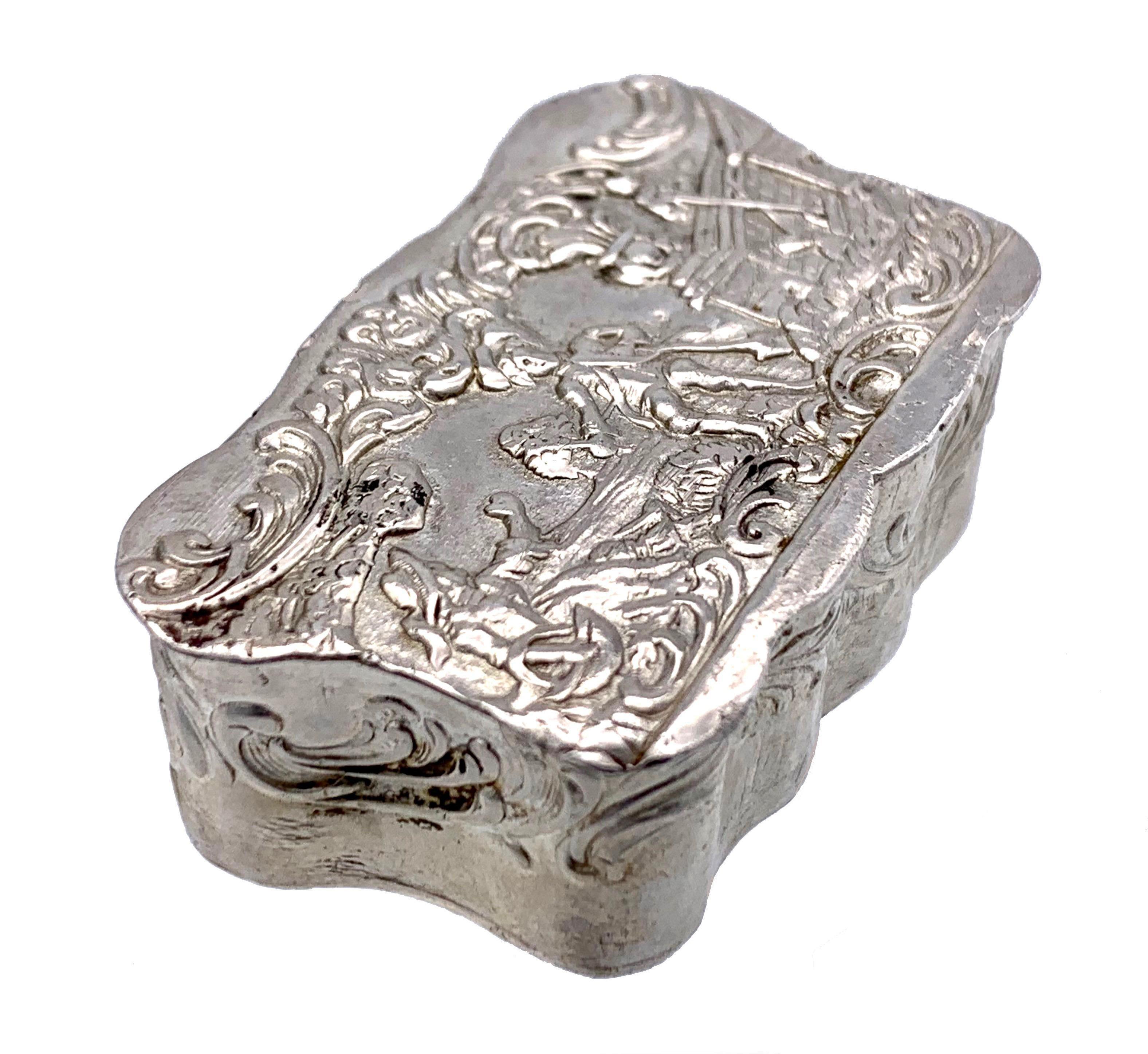 antique silver pill box