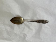 Cuchara de plata antigua Galt Vintage Estate Silverware Águila Washington DC Capitolio