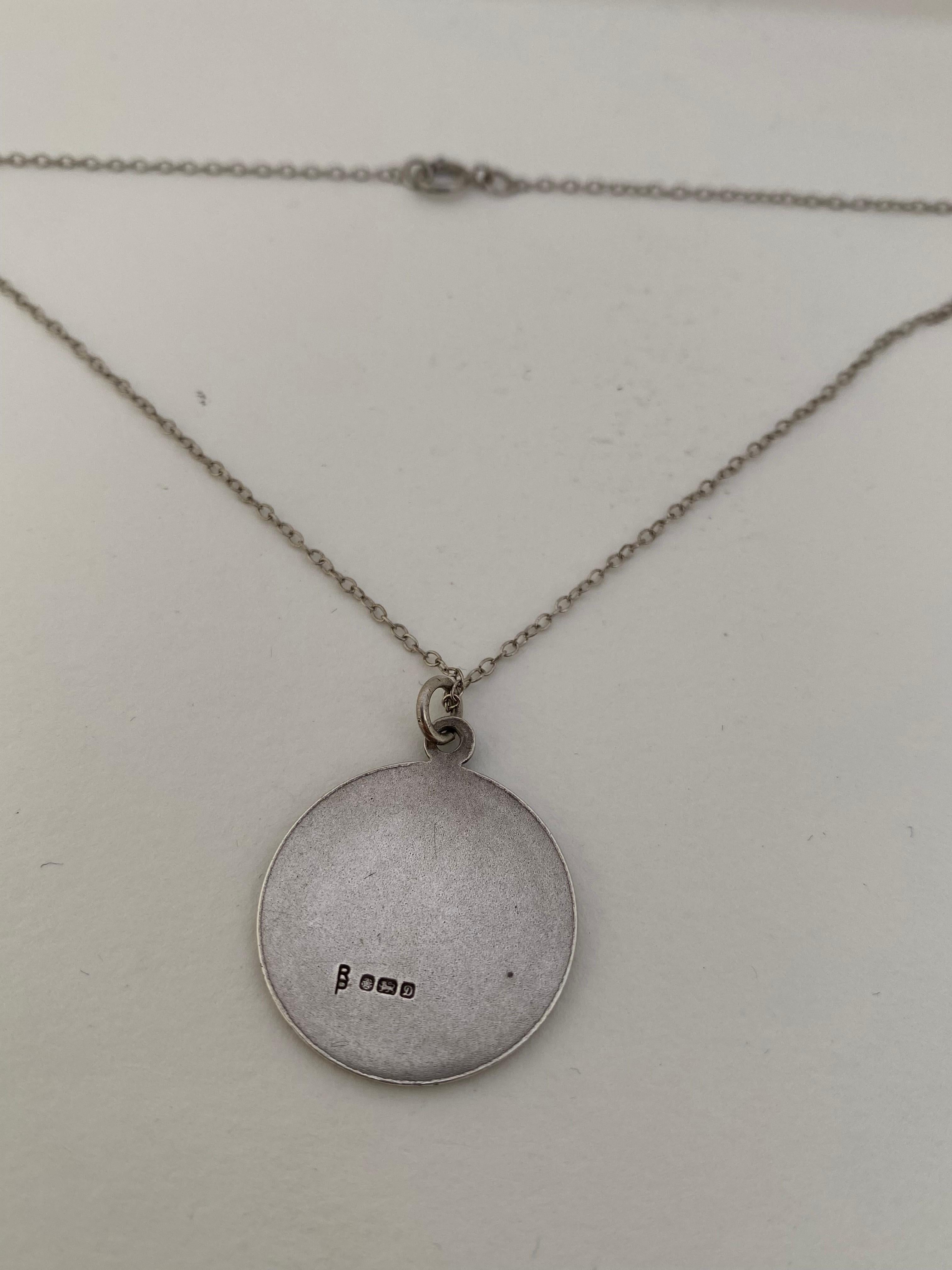 Antike Silber-Halskette mit St. Christopherus-Anhänger für Damen oder Herren im Angebot