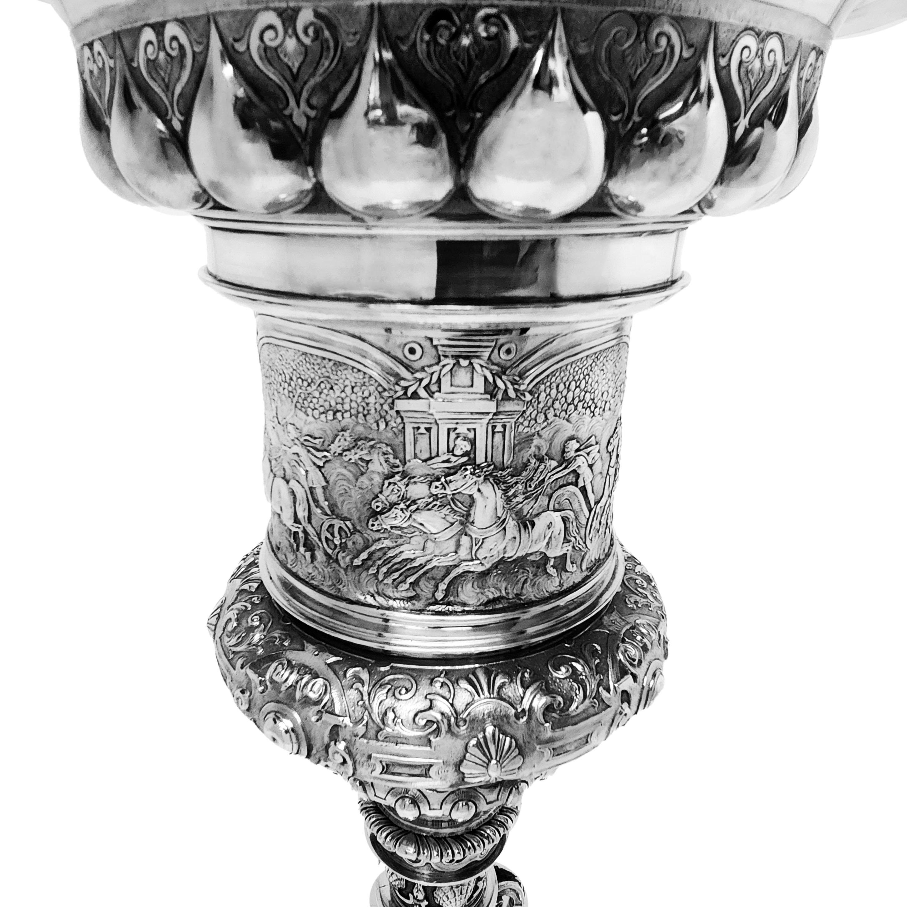 20ième siècle Antique Silver Steeple Cup Lidded Cup & Cover 1902 17th Century Style  en vente