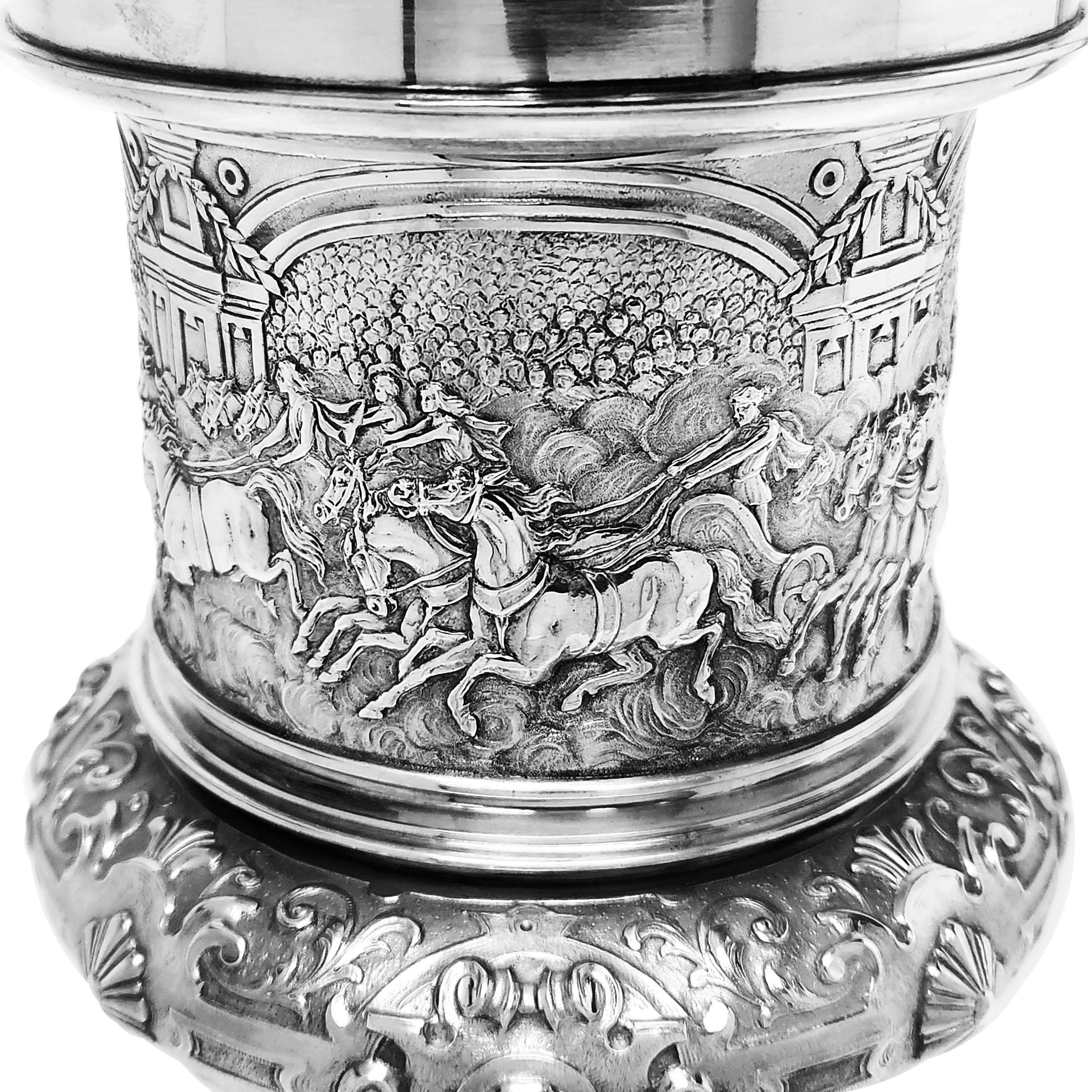 Argent sterling Antique Silver Steeple Cup Lidded Cup & Cover 1902 17th Century Style  en vente