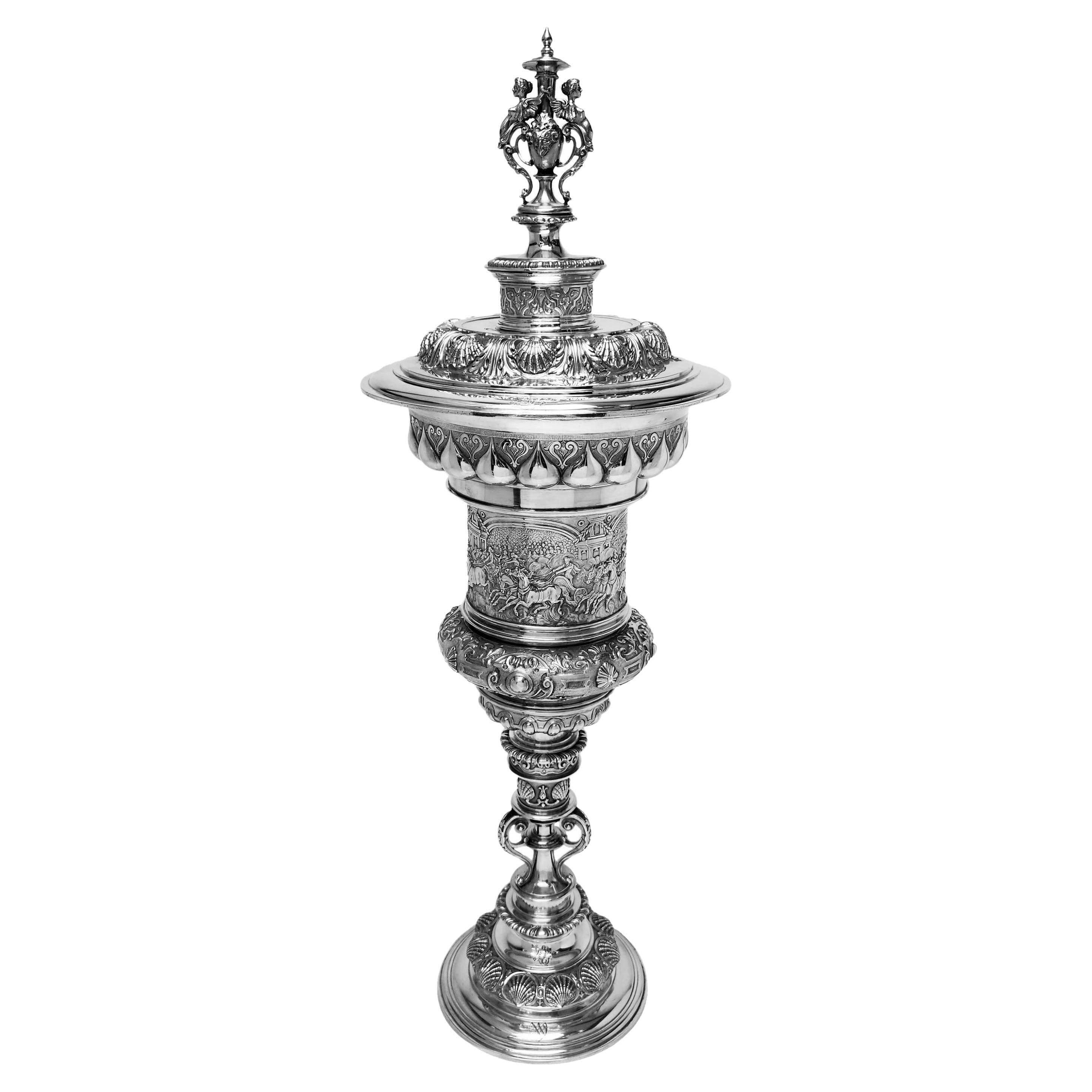 Antique Silver Steeple Cup Lidded Cup & Cover 1902 17th Century Style  For Sale