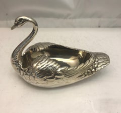 Antique Silver Swan Dish