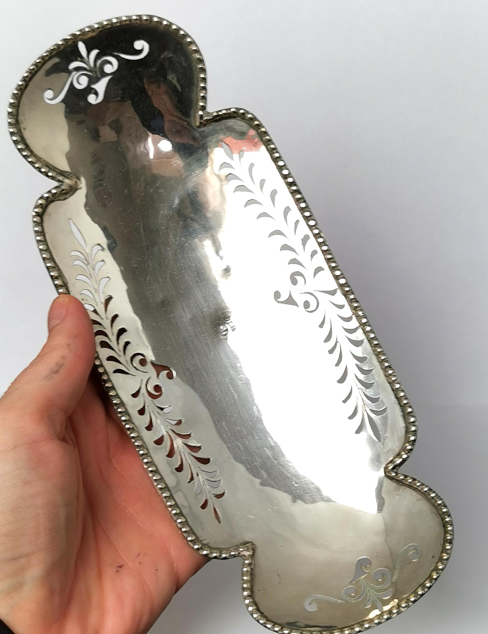 Edwardian Antique Silver Sweetmeat Dish, Centrepiece  For Sale