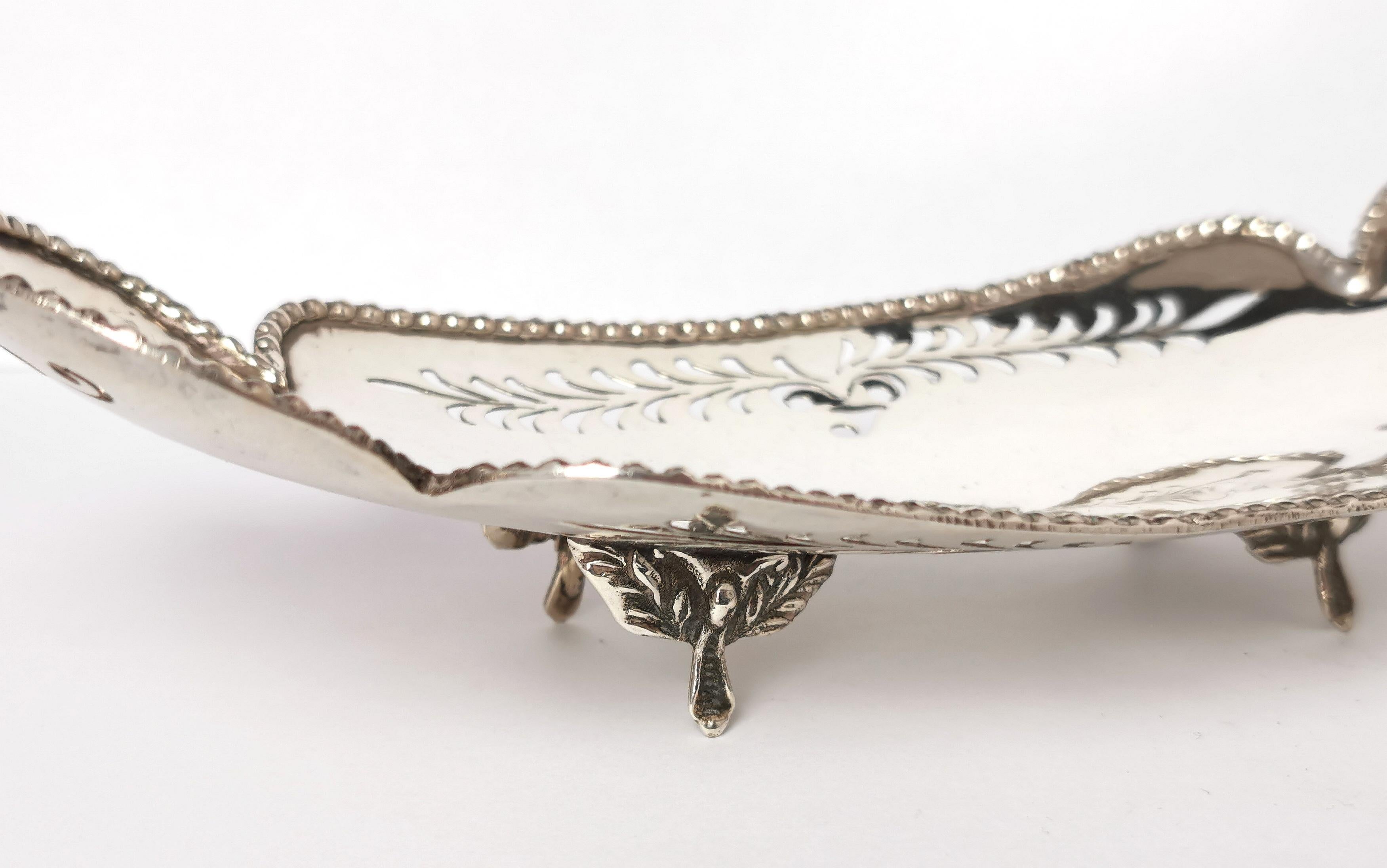 European Antique Silver Sweetmeat Dish, Centrepiece  For Sale