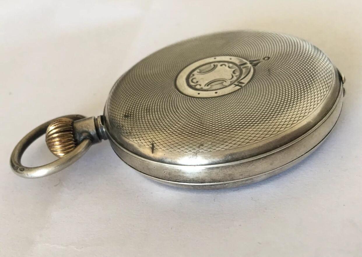 Antique Silver Swiss Made Pocket Watch Signed Kendal and Dent London 2